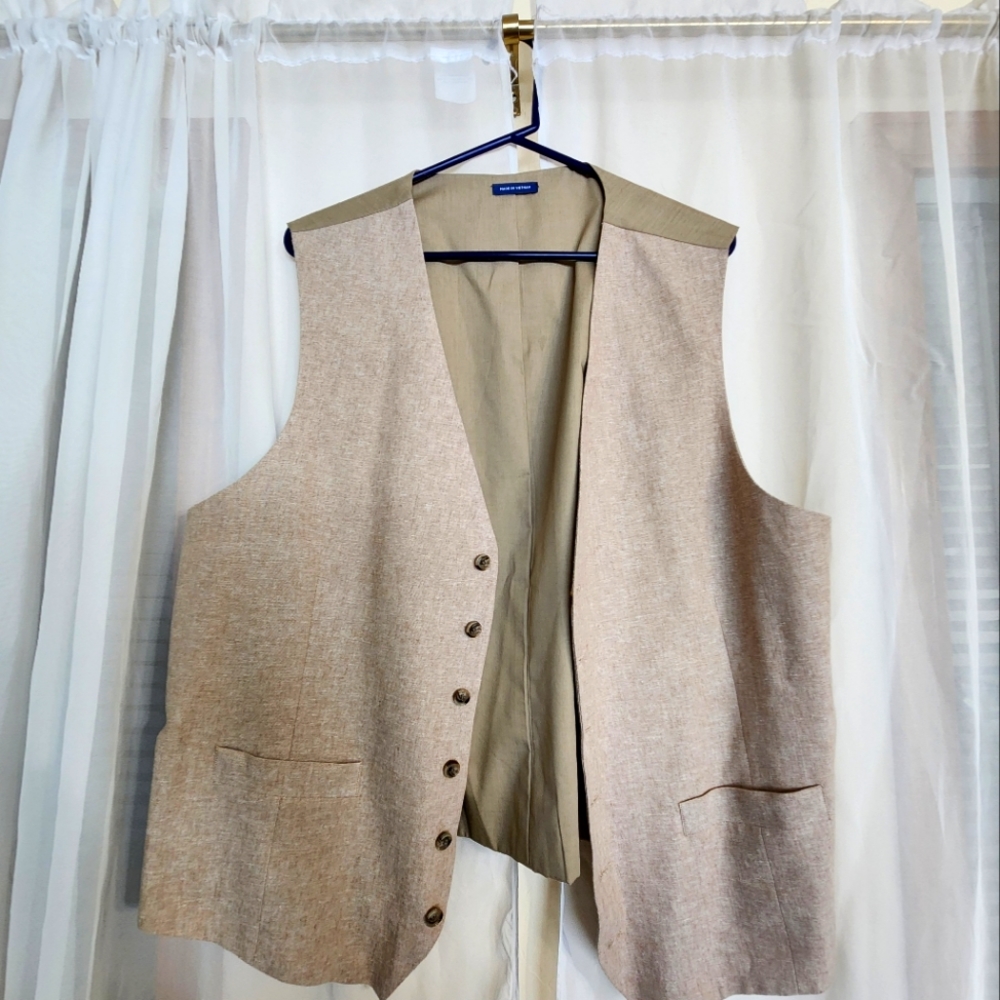 STAFFORD MENS LINEN VEST XL